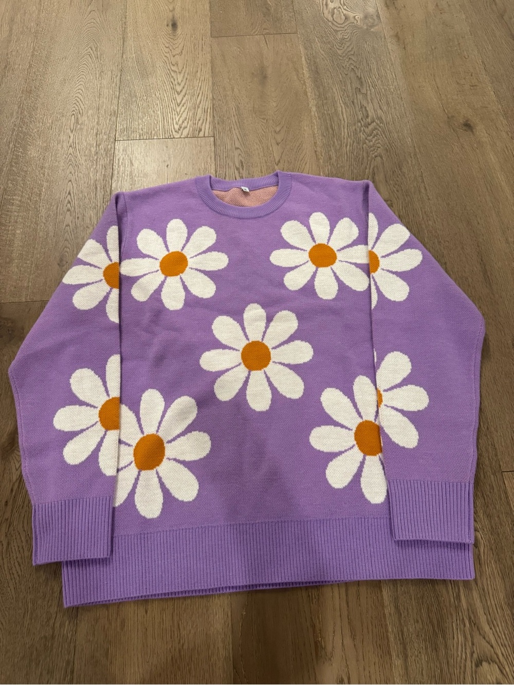 Lavender Daisy Knit Sweater